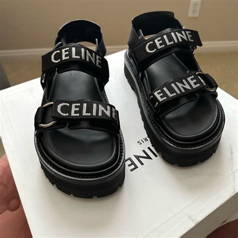 celine bulky sandals|Celine heeled sandals.